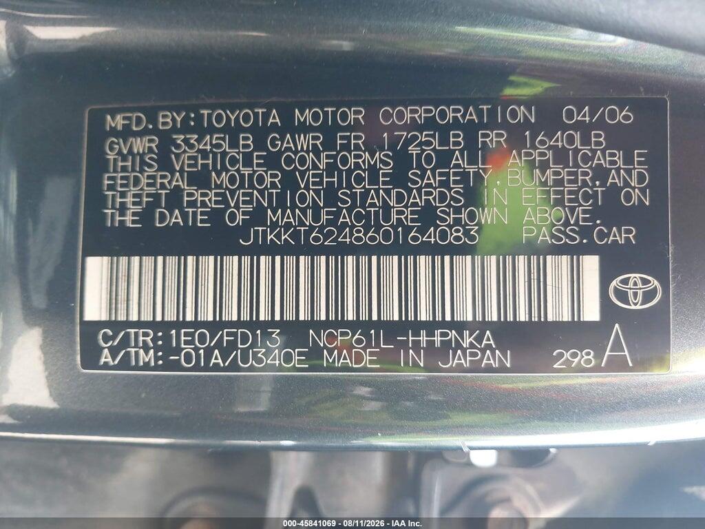 JTKKT624860164083 2006 SCION XA photo no. 9