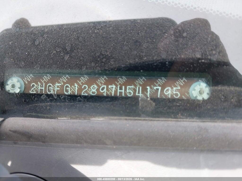 2HGFG12897H541795 2007 HONDA CIVIC photo no. 9