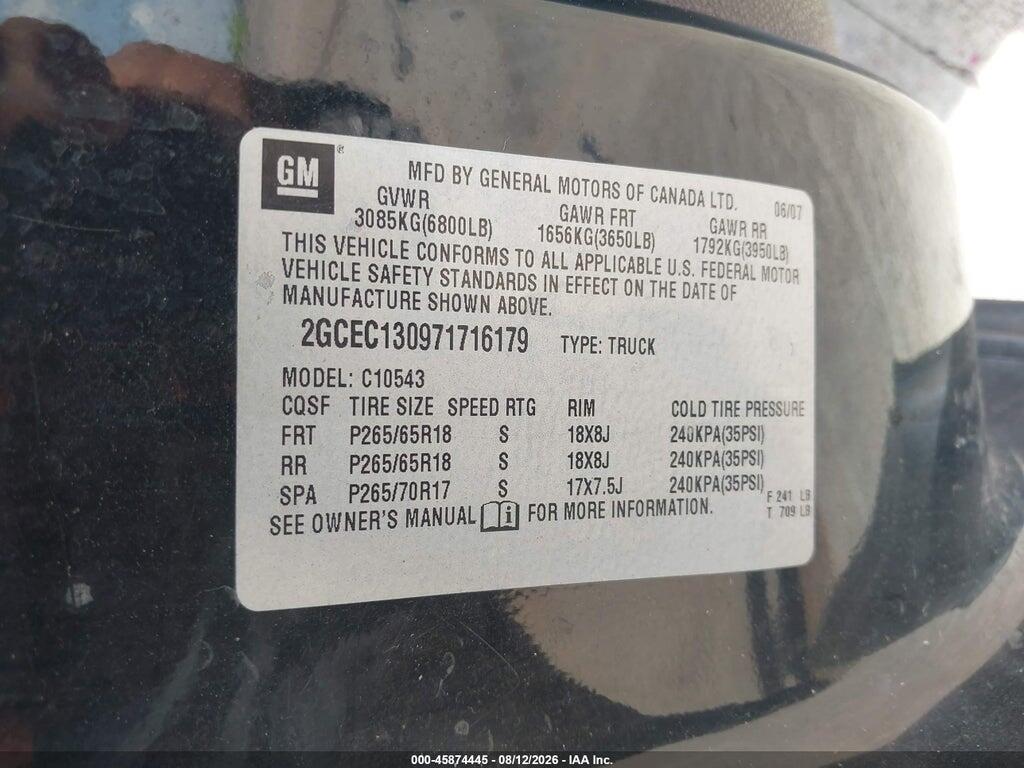 2GCEC130971716179 2007 CHEVROLET SILVERADO 1500 photo no. 9