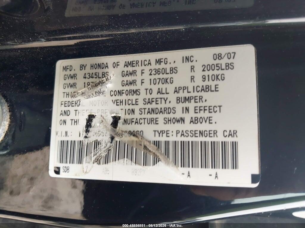 1HGCM66507A106400 2007 HONDA ACCORD photo no. 9