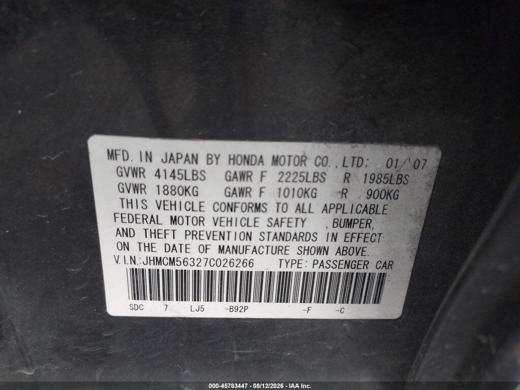 JHMCM56327C026266 2007 HONDA ACCORD photo no. 9