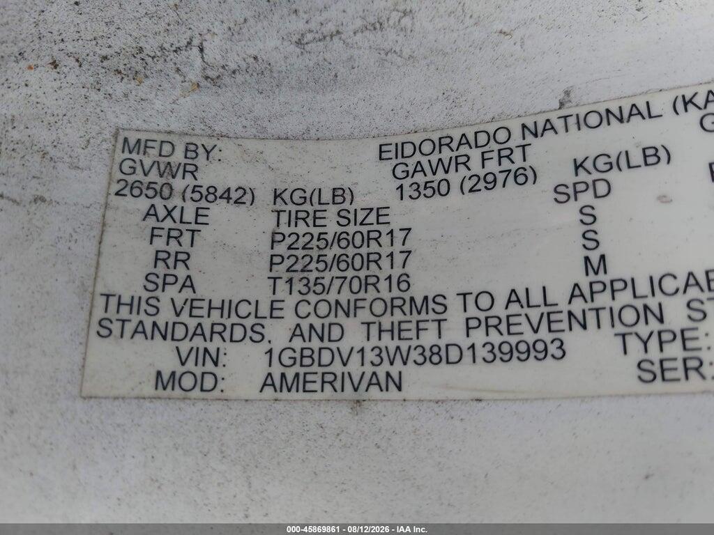 1GBDV13W38D139993 2008 CHEVROLET UPLANDER photo no. 9