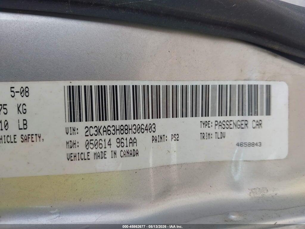 2C3KA63H88H306403 2008 CHRYSLER 300C photo no. 9