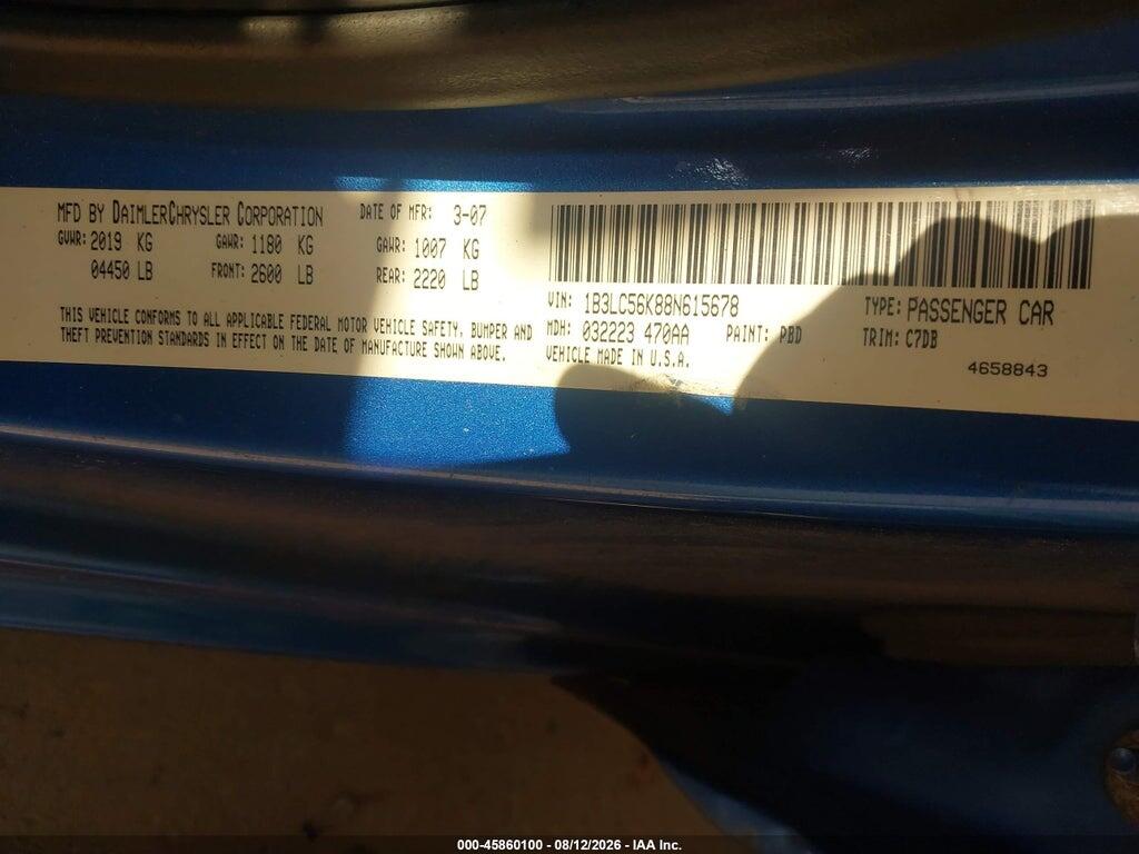 1B3LC56K88N615678 2008 DODGE AVENGER photo no. 9