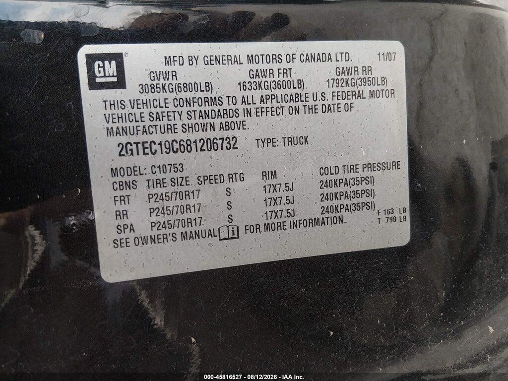 2GTEC19C681206732 2008 GMC SIERRA 1500 photo no. 9