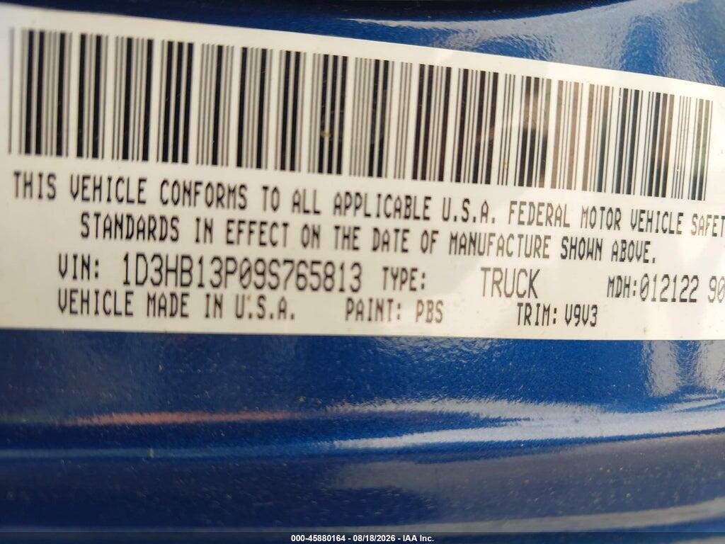 1D3HB13P09S765813 2009 DODGE RAM 1500 photo no. 9