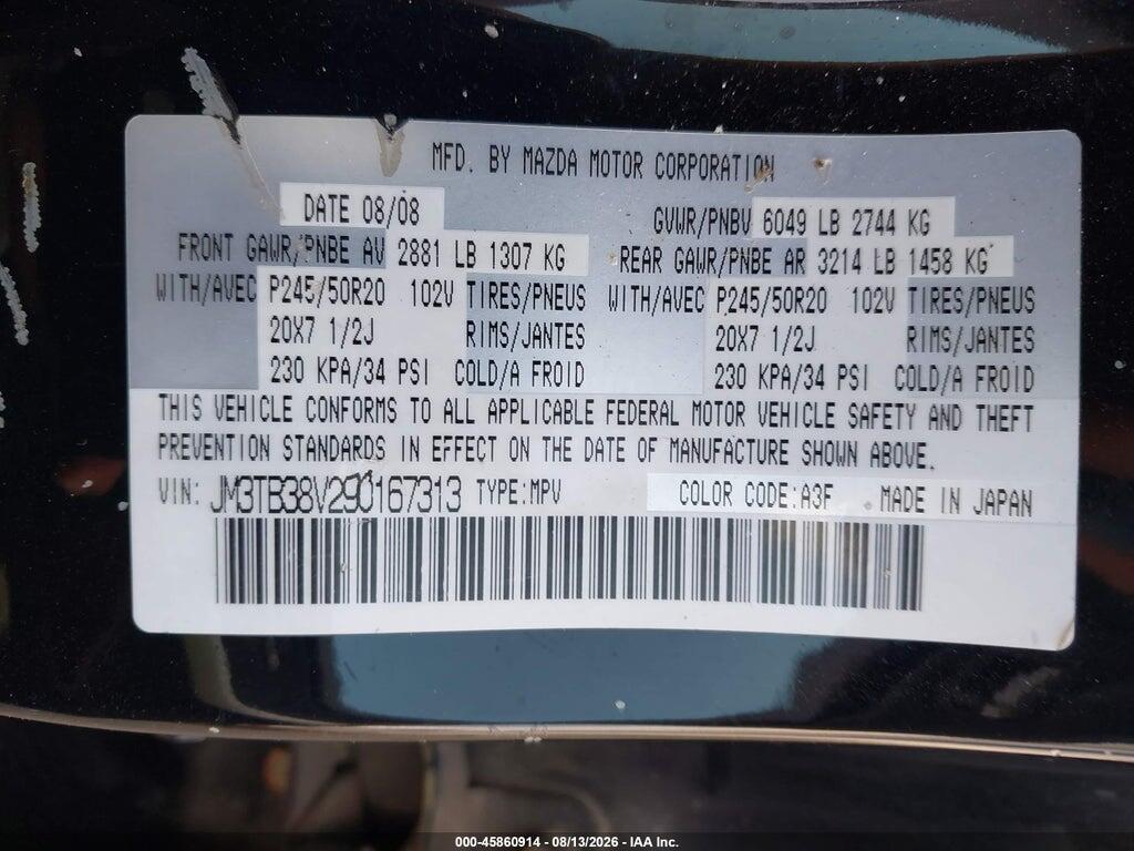 JM3TB38V290167313 2009 MAZDA CX-9 photo no. 9