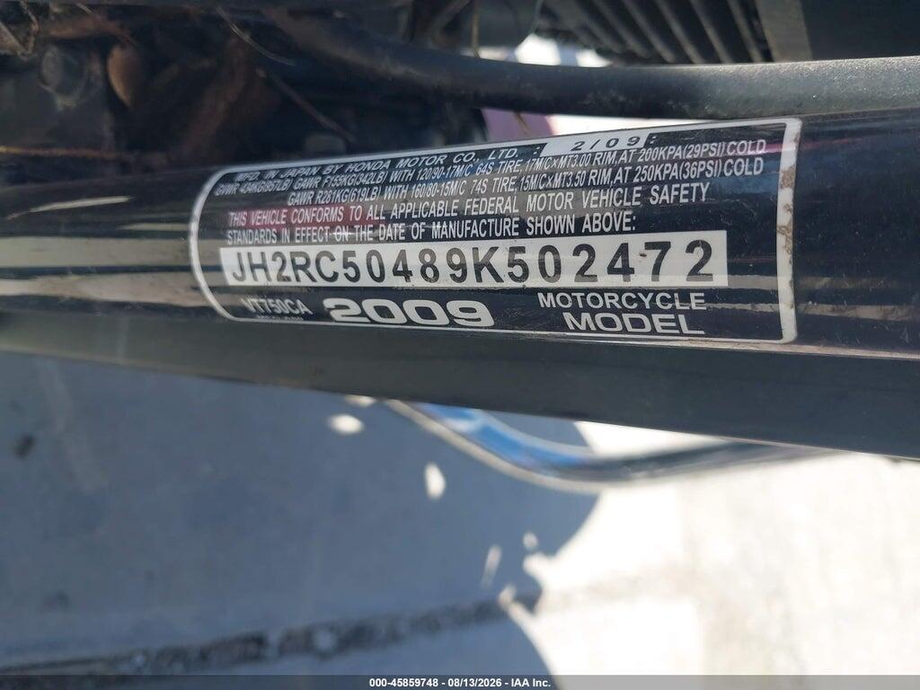 JH2RC50489K502472 2009 HONDA VT750 photo no. 10