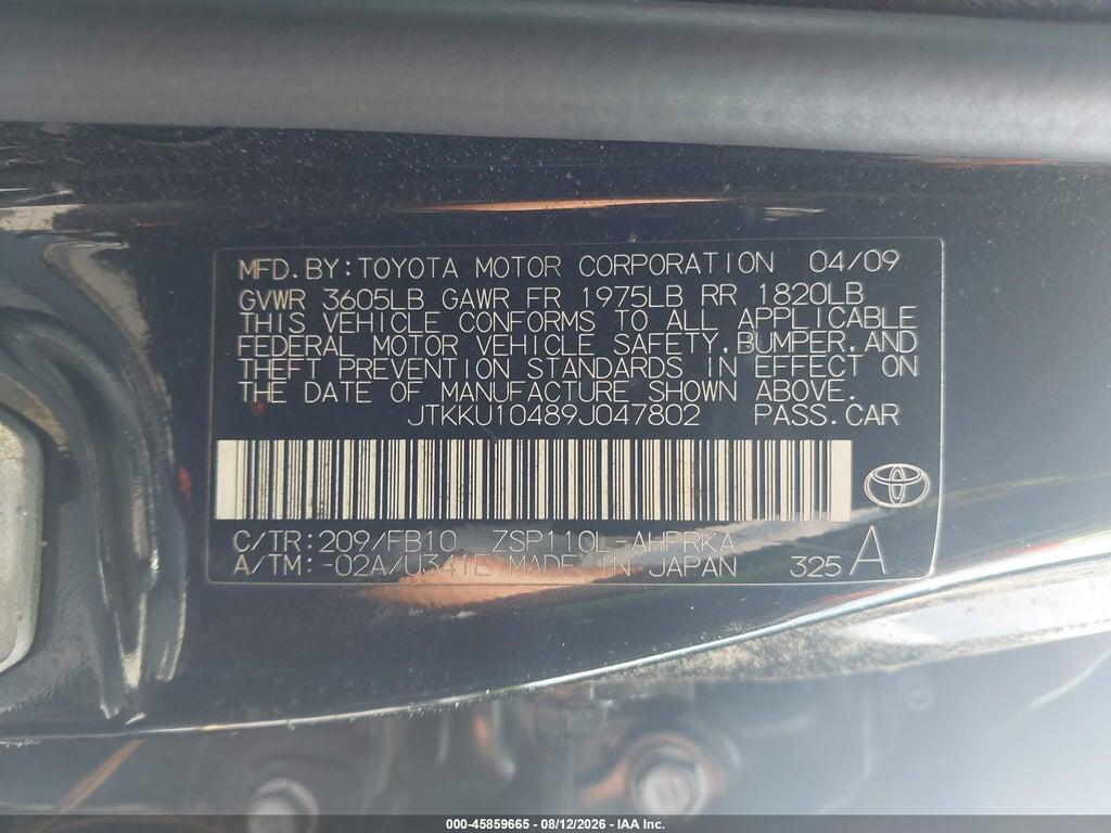 JTKKU10489J047802 2009 SCION XD photo no. 9