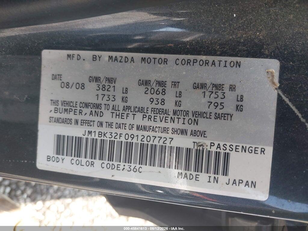JM1BK32F091207727 2009 MAZDA MAZDA3 photo no. 9
