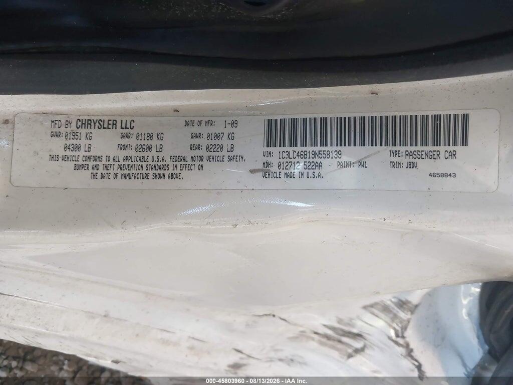 1C3LC46B19N558139 2009 CHRYSLER SEBRING photo no. 9
