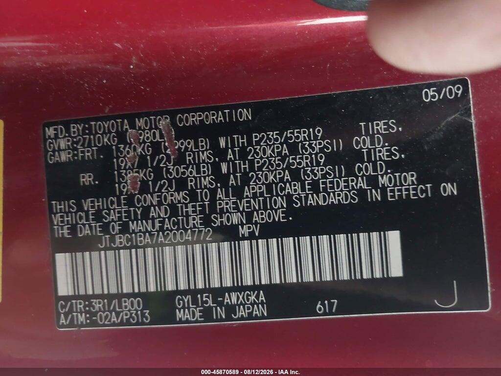 JTJBC1BA7A2004772 2010 LEXUS RX 450H photo no. 8