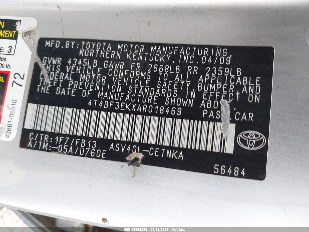 4T4BF3EKXAR018469 2010 TOYOTA CAMRY photo no. 9