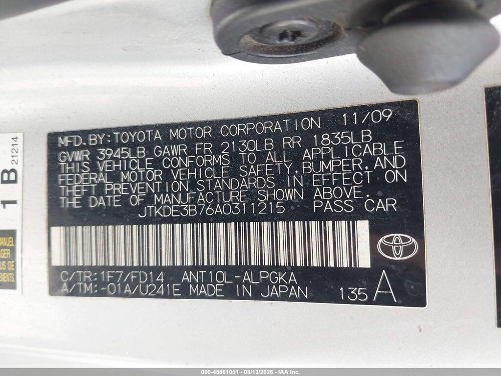 JTKDE3B76A0311215 2010 SCION TC photo no. 9