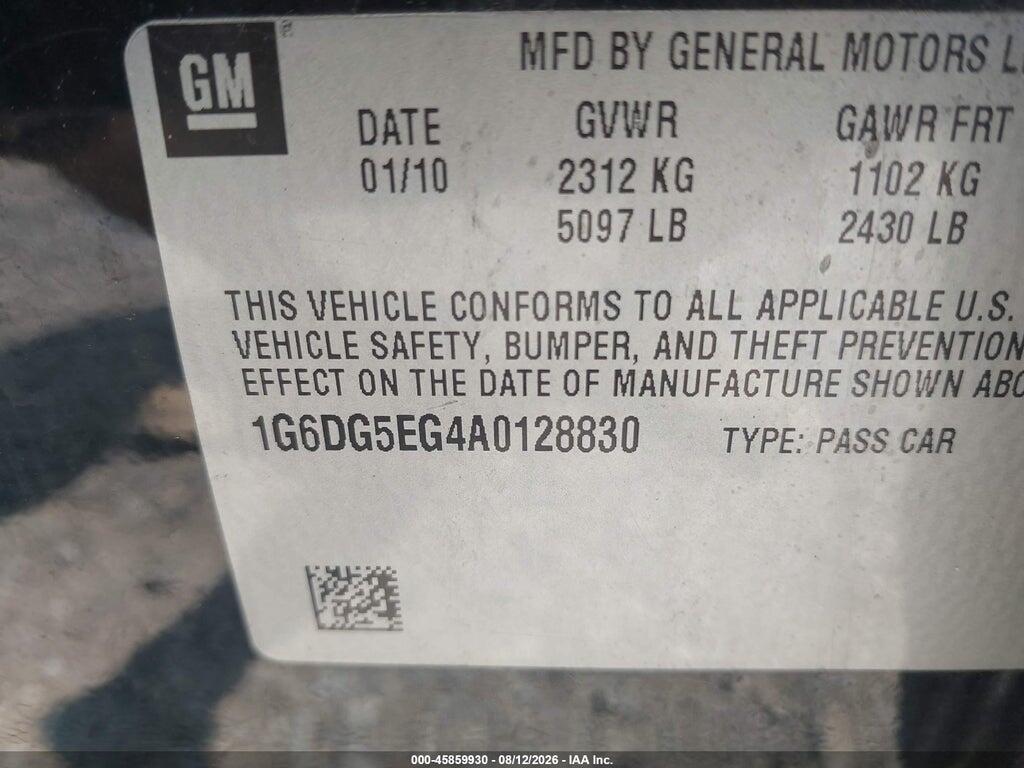 1G6DG5EG4A0128830 2010 CADILLAC CTS photo no. 9