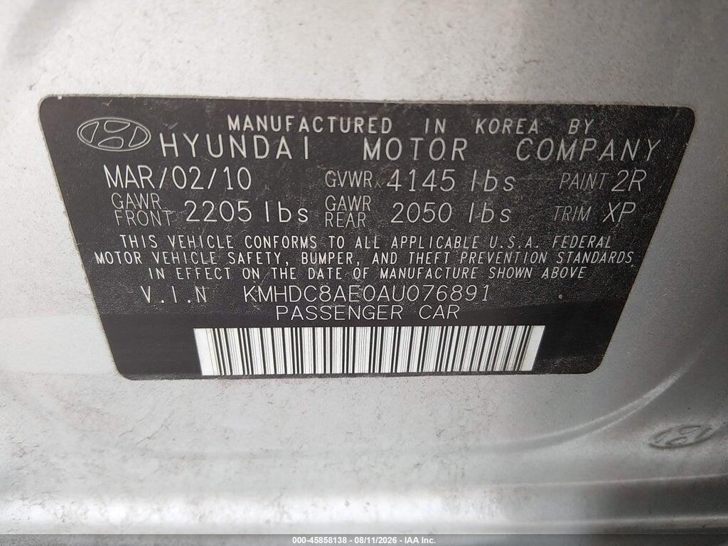 KMHDC8AE0AU076891 2010 HYUNDAI ELANTRA TOURING photo no. 9