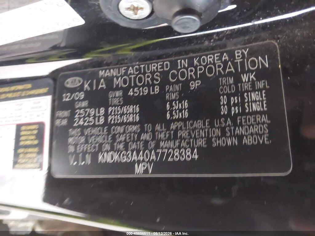 KNDKG3A40A7728384 2010 KIA SPORTAGE photo no. 9