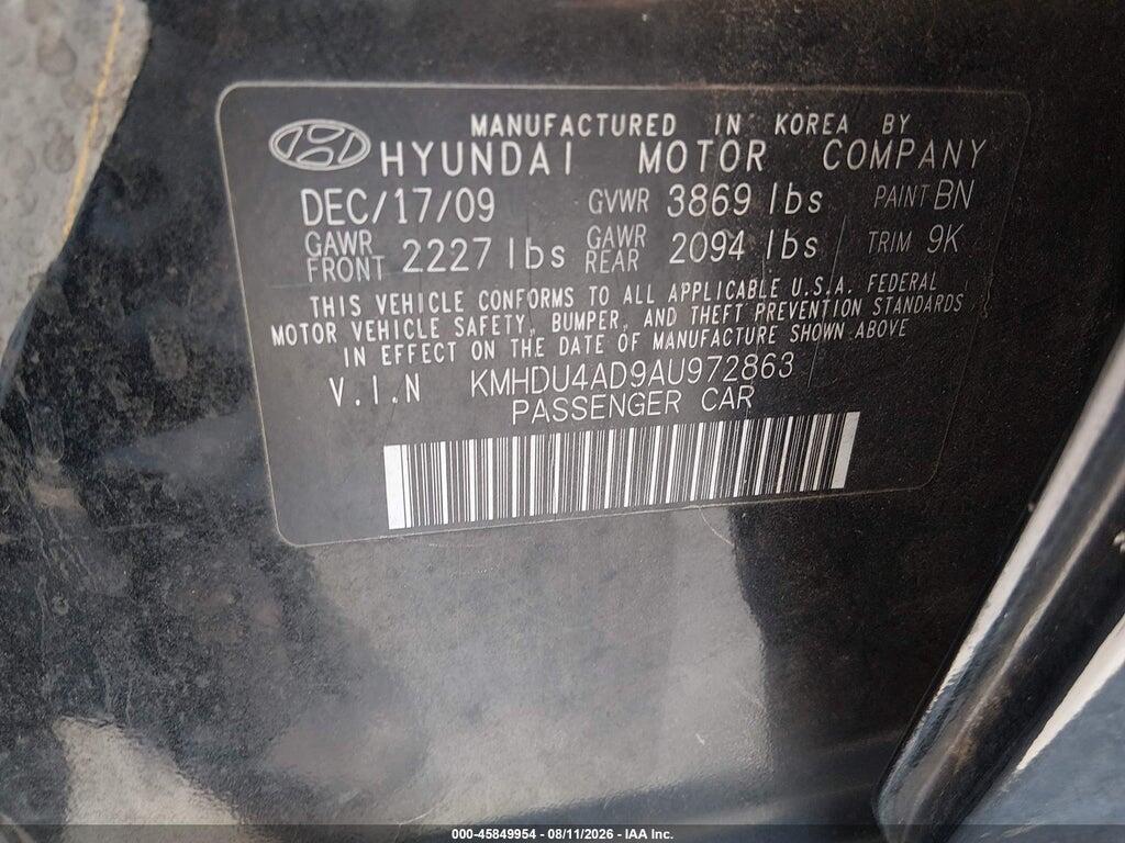 KMHDU4AD9AU972863 2010 HYUNDAI ELANTRA photo no. 9