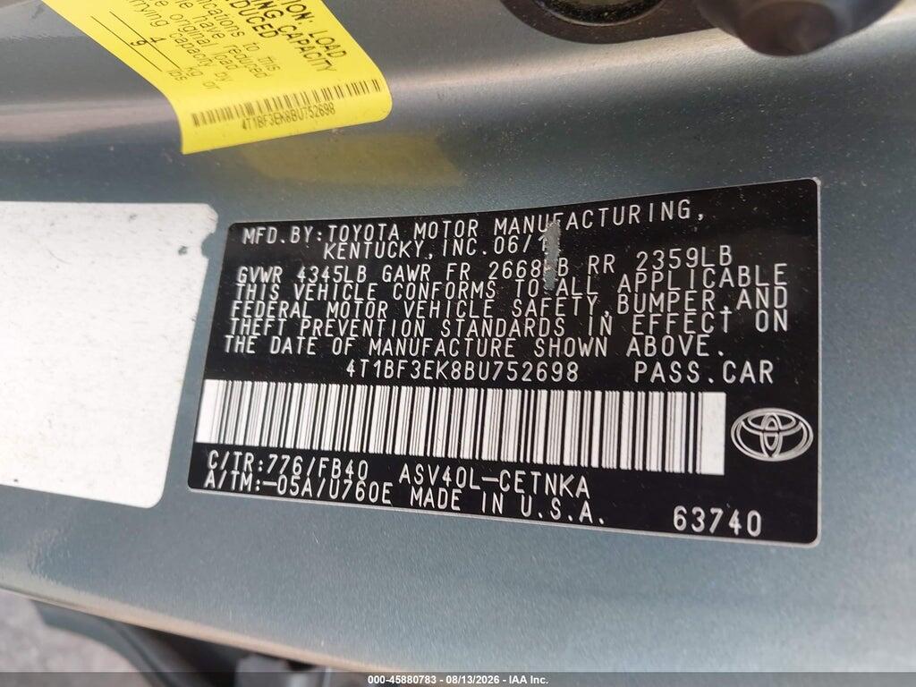 4T1BF3EK8BU752698 2011 TOYOTA CAMRY photo no. 9