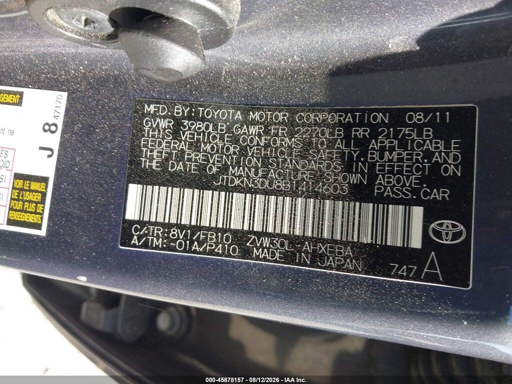 JTDKN3DU8B1414603 2011 TOYOTA PRIUS photo no. 9
