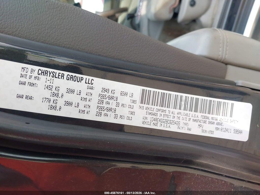 1D4RE4GG2BC625426 2011 DODGE DURANGO photo no. 9