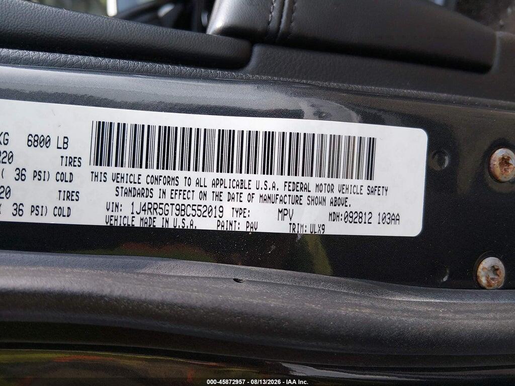 1J4RR5GT9BC552019 2011 JEEP GRAND CHEROKEE photo no. 9