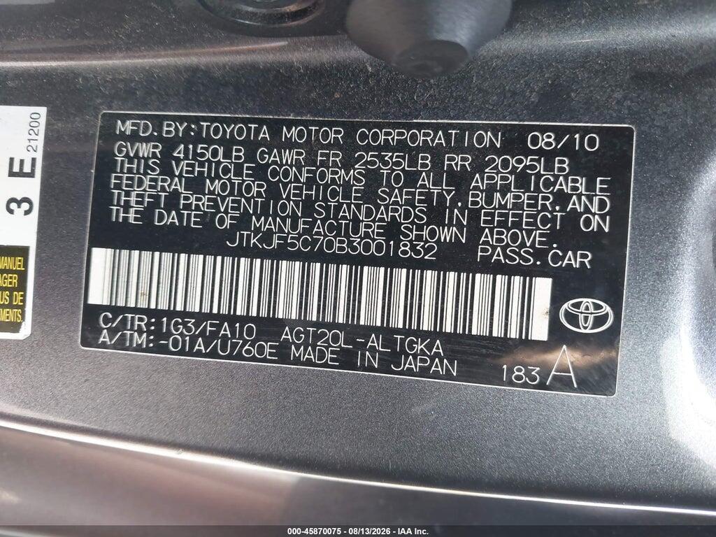 JTKJF5C70B3001832 2011 SCION TC photo no. 9
