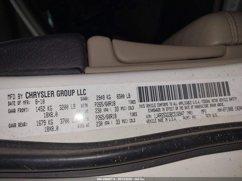 1J4RS5GG3BC516947 2011 JEEP GRAND CHEROKEE photo no. 9