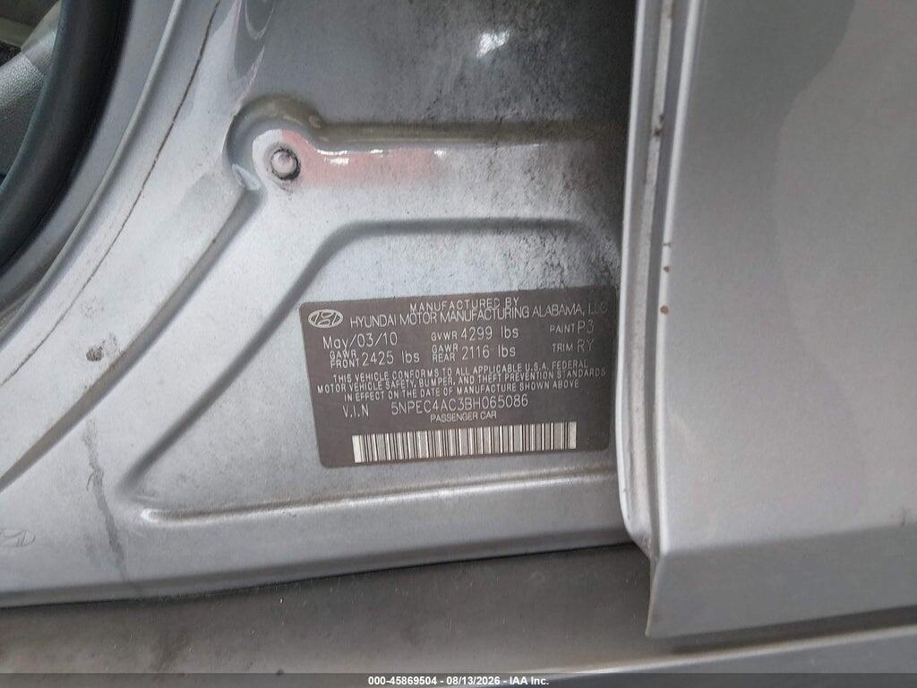 5NPEC4AC3BH065086 2011 HYUNDAI SONATA photo no. 9