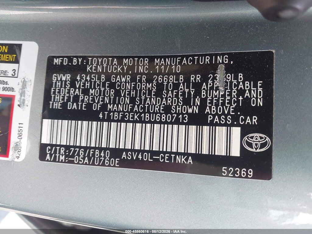 4T1BF3EK1BU680713 2011 TOYOTA CAMRY photo no. 9