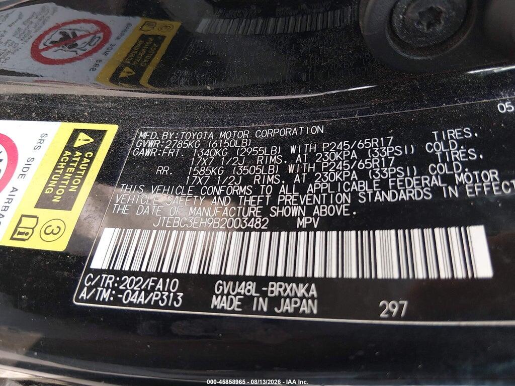 JTEBC3EH9B2003482 2011 TOYOTA HIGHLANDER HYBRID photo no. 9