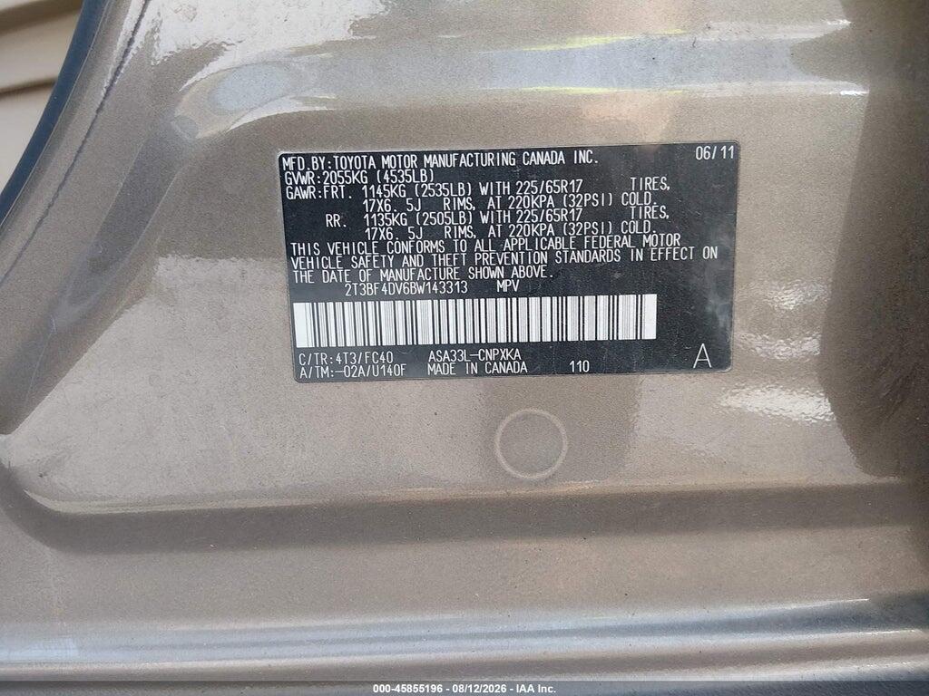 2T3BF4DV6BW143313 2011 TOYOTA RAV4 photo no. 9