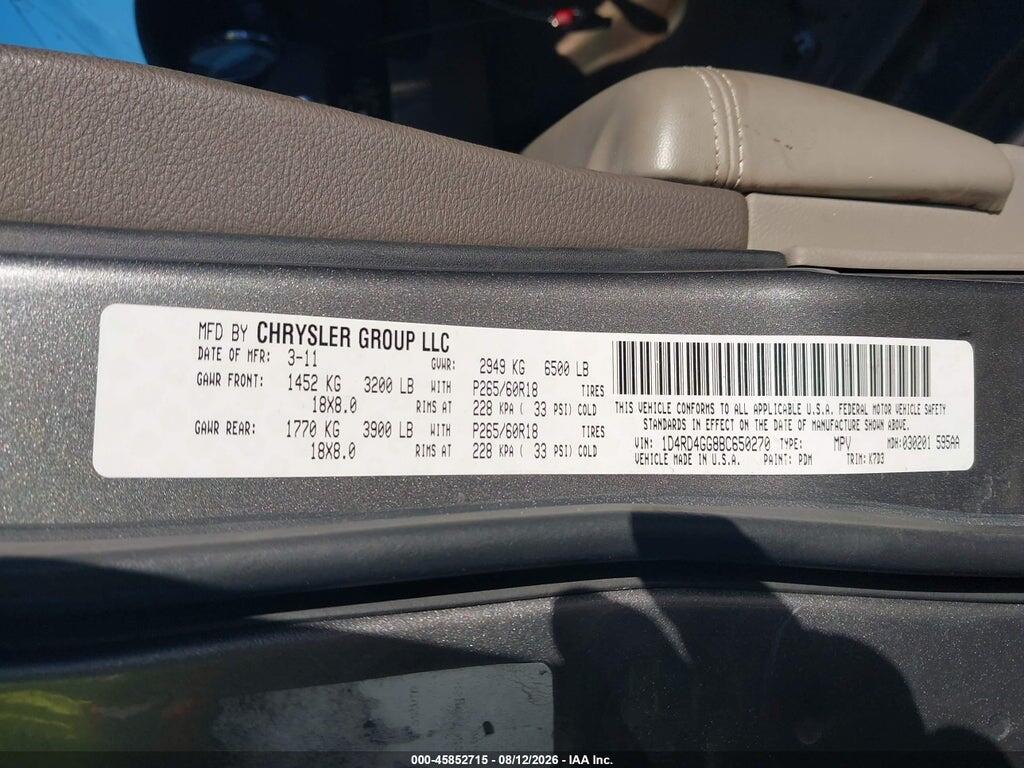 1D4RD4GG8BC650270 2011 DODGE DURANGO photo no. 9