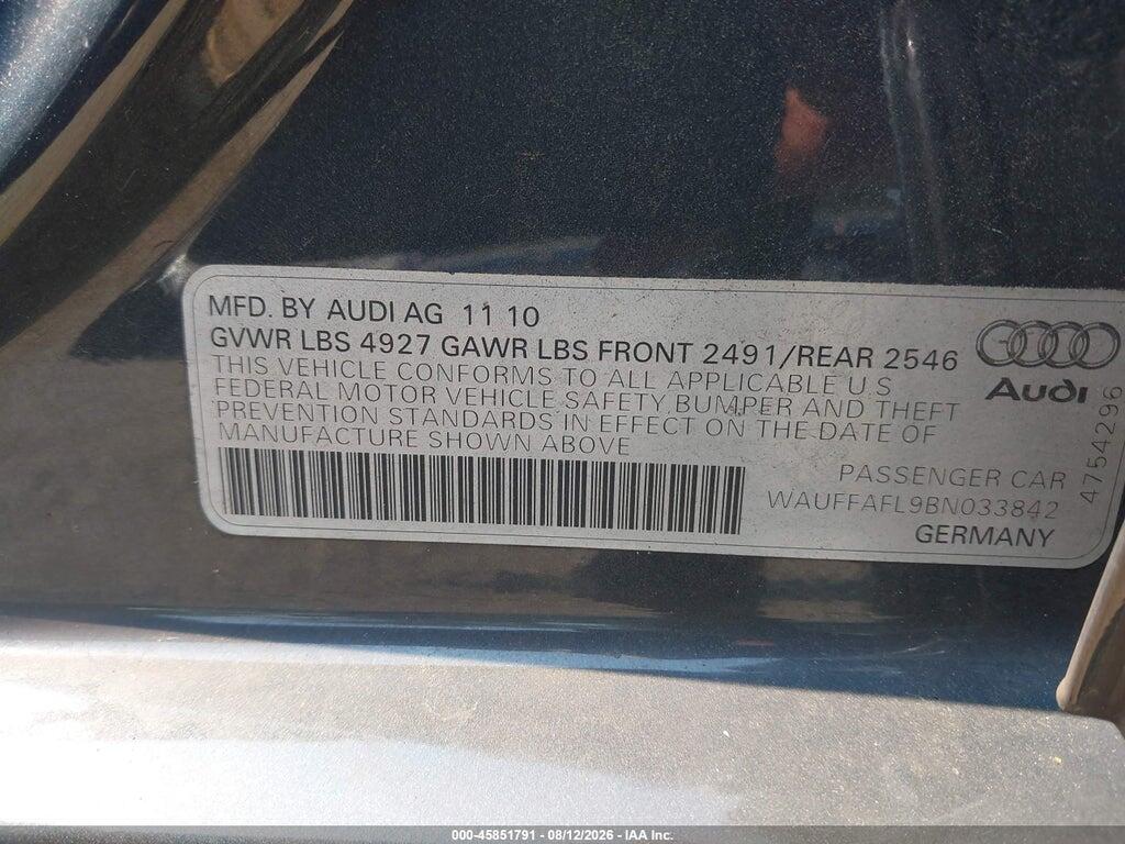 WAUFFAFL9BN033842 2011 AUDI A4 photo no. 9