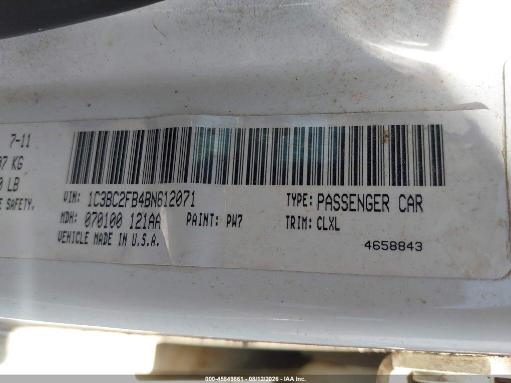 1C3BC2FB4BN612071 2011 CHRYSLER 200 photo no. 9
