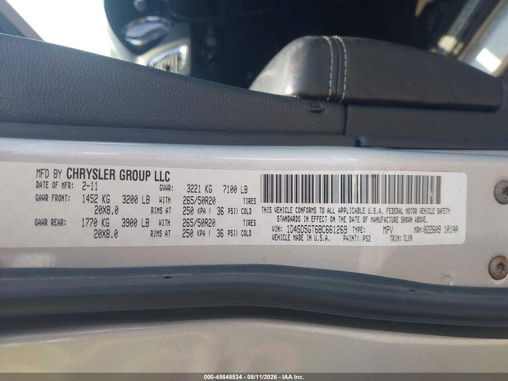 1D4SD5GT6BC661269 2011 DODGE DURANGO photo no. 9
