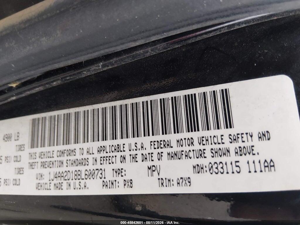 1J4AA2D18BL600731 2011 JEEP WRANGLER photo no. 9