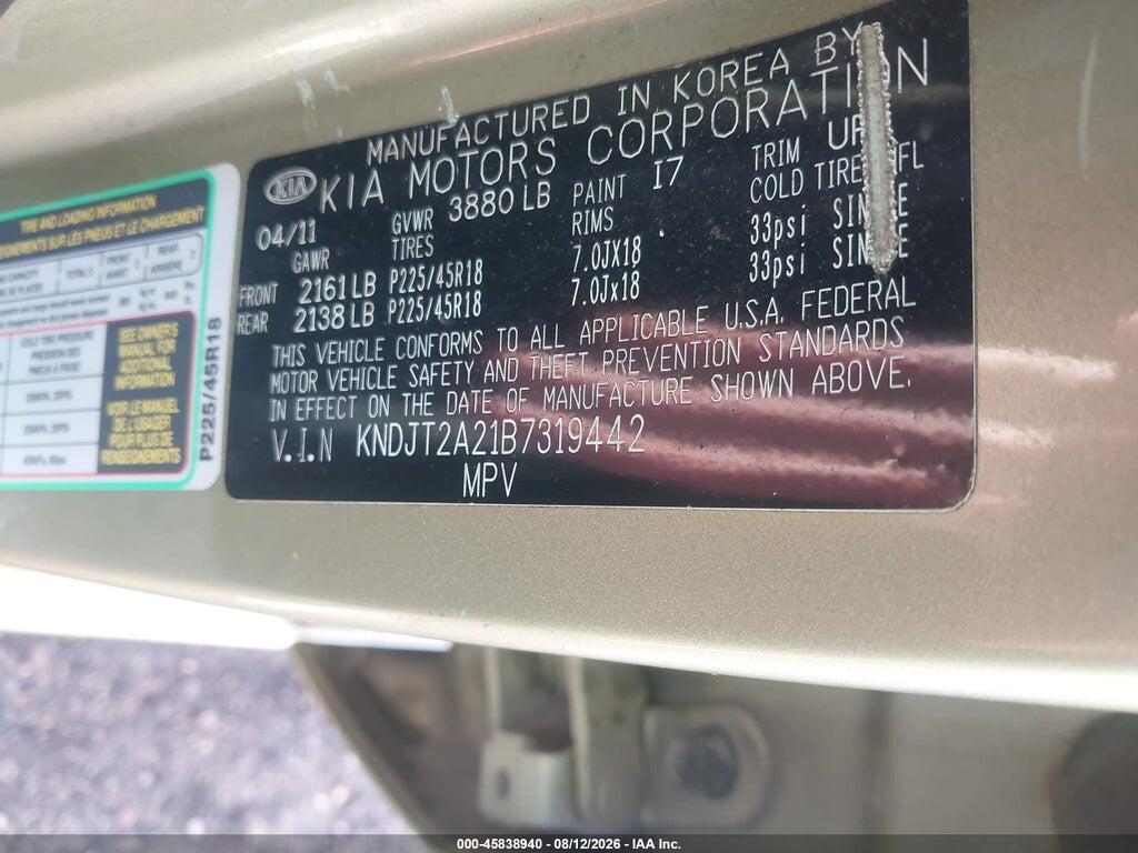 KNDJT2A21B7319442 2011 KIA SOUL photo no. 9