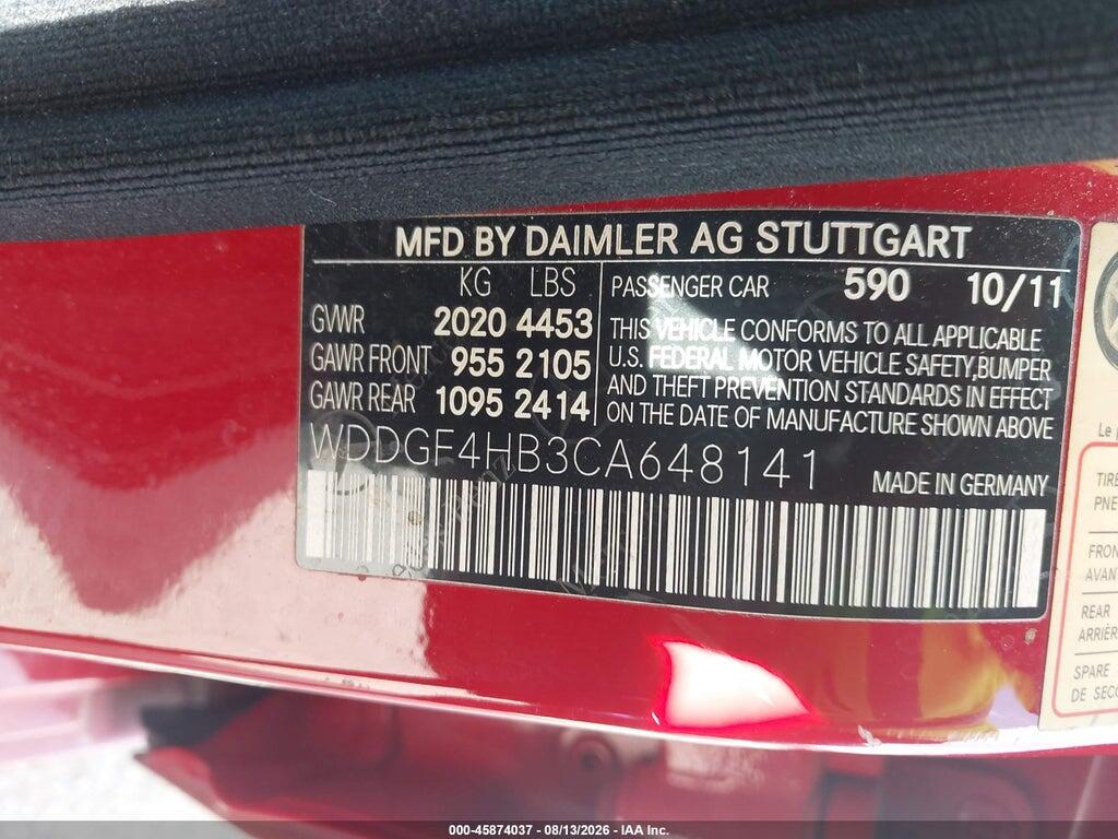 WDDGF4HB3CA648141 2012 MERCEDES-BENZ C 250 photo no. 9
