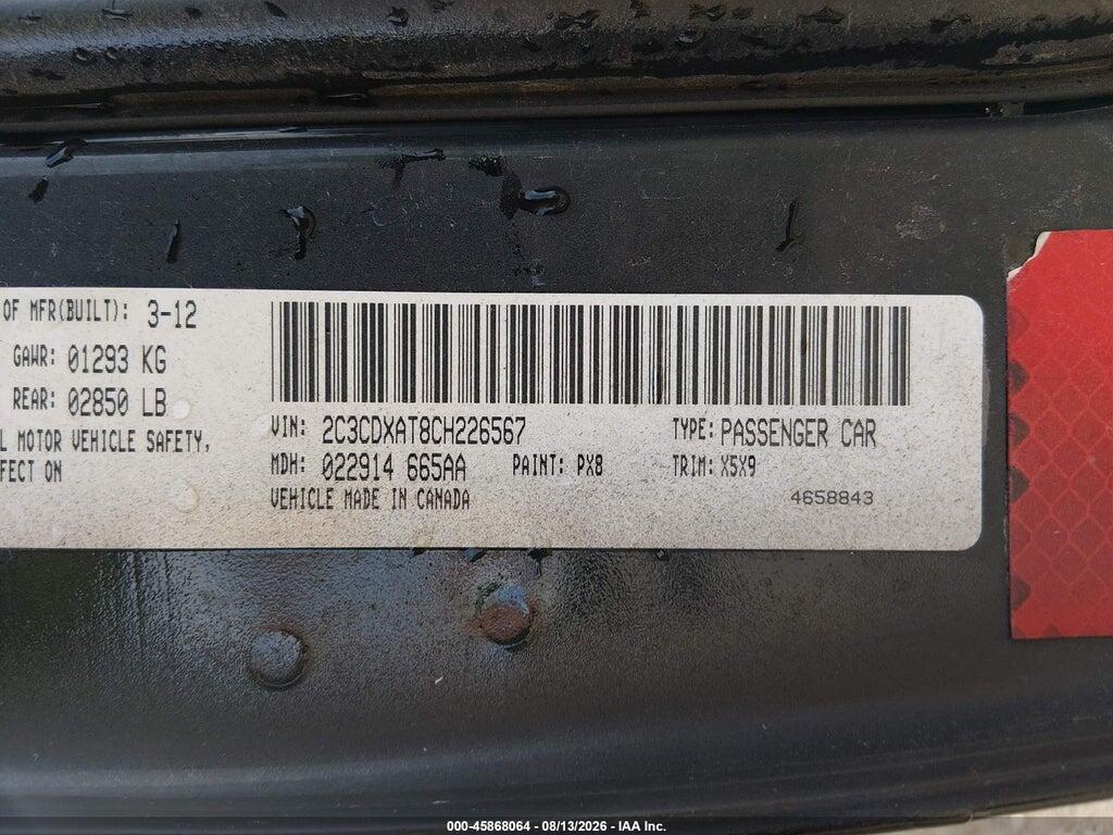 2C3CDXCT3CH134781 2012 DODGE CHARGER photo no. 9