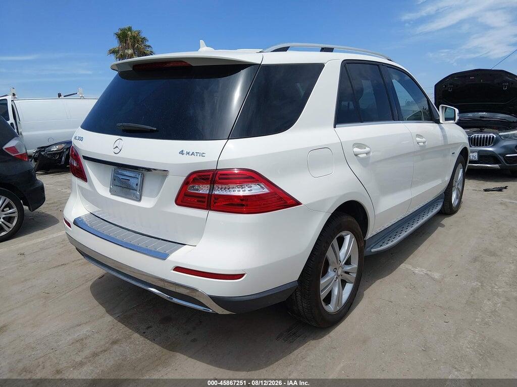 4JGDA5HB0CA017604 2012 MERCEDES-BENZ ML 350 photo no. 4