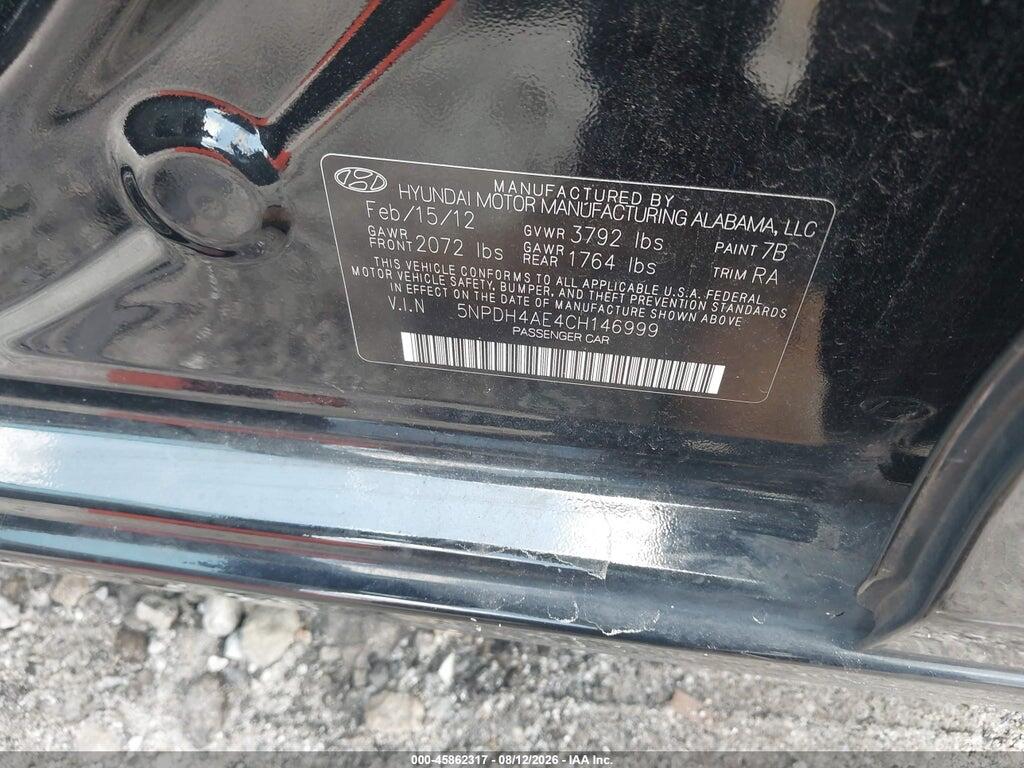 5NPDH4AE4CH146999 2012 HYUNDAI ELANTRA photo no. 9