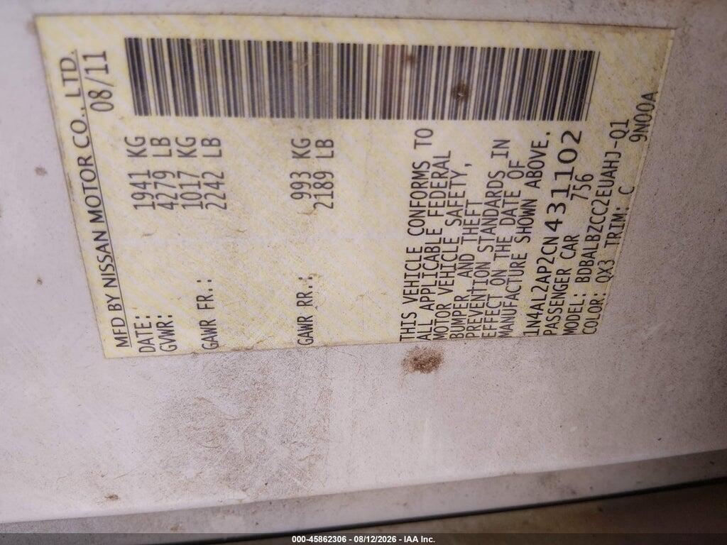 1N4AL2AP2CN431102 2012 NISSAN ALTIMA photo no. 9