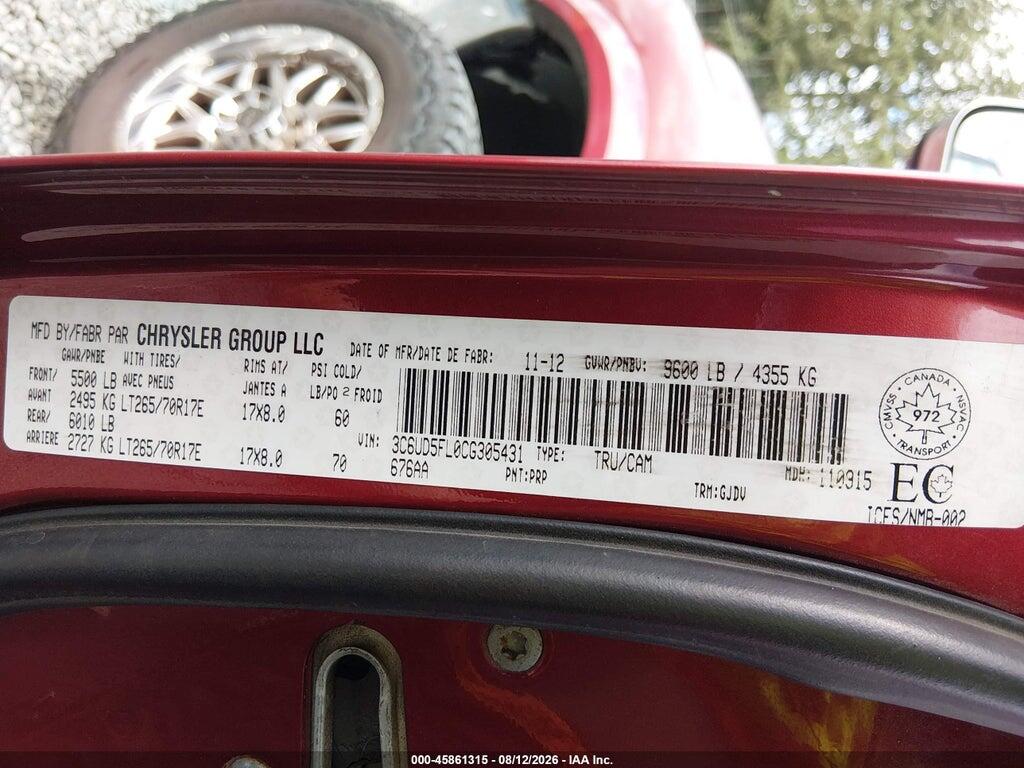 3C6UD5FL0CG305431 2012 RAM 2500 photo no. 9