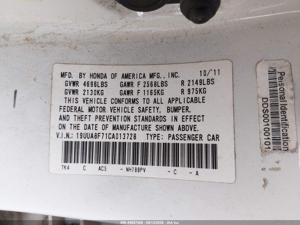 19UUA8F71CA013728 2012 ACURA TL photo no. 9