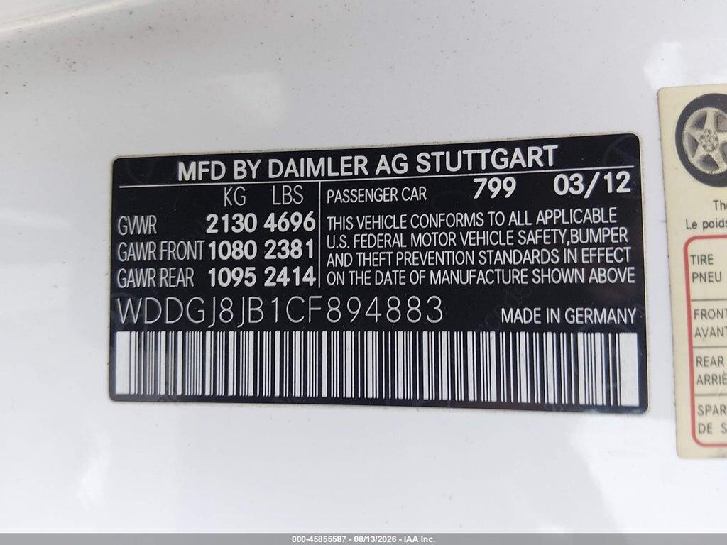 WDDGJ8JB1CF894883 2012 MERCEDES-BENZ C 350 photo no. 9