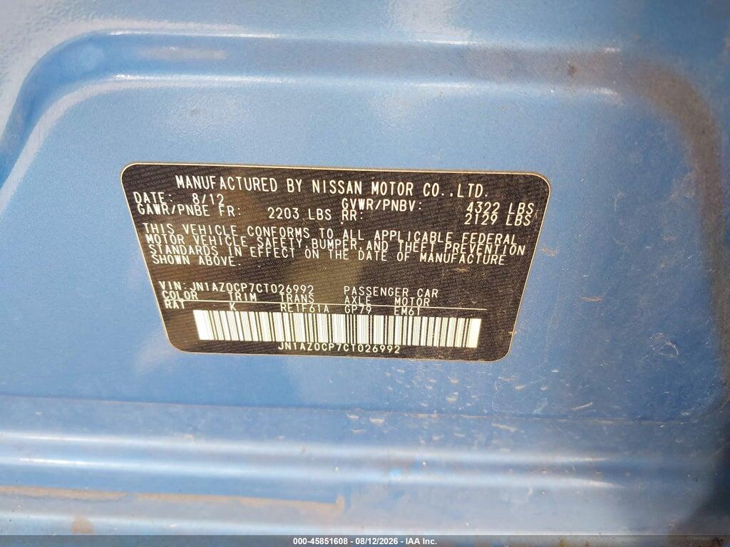 JN1AZ0CP7CT026992 2012 NISSAN LEAF photo no. 9
