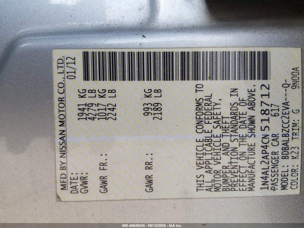 1N4AL2AP4CN518712 2012 NISSAN ALTIMA photo no. 9