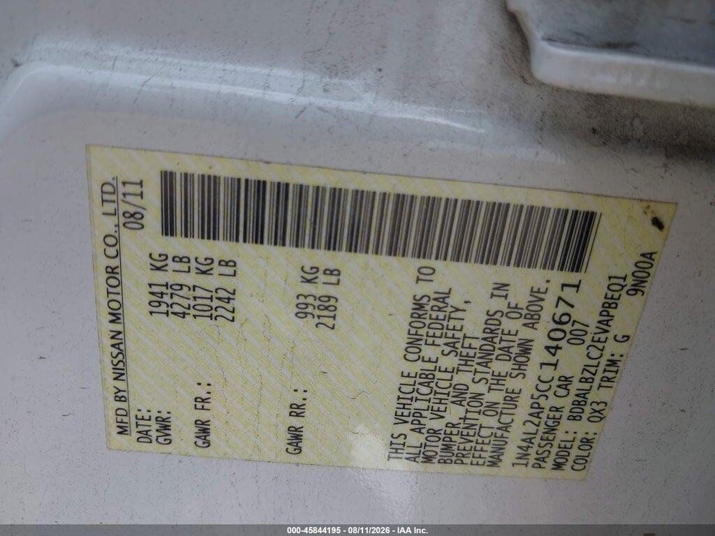 1N4AL2AP5CC140671 2012 NISSAN ALTIMA photo no. 9