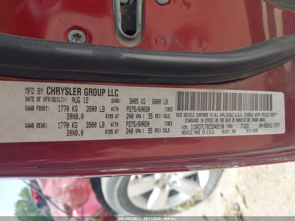 1C6RD7LT6CS349190 2012 RAM 1500 photo no. 9